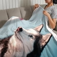 thumbnail image 3 of Husky Siberiano anti-pilling, suave, ligera, esponjosa y acogedora de lujo para hogar y cocina – Perfecta para niños y adultos,150X130cm, 3 of 6