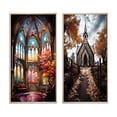 thumbnail image 2 of Designart « Glass Windows Church Stained wall decor II » Ensemble d'Art Mural Encadré pour Église, Ensemble de 2 - Ensemble d'Art Mural Encadré Spirituel Multicolore, Ensemble de 2, 2 of 6