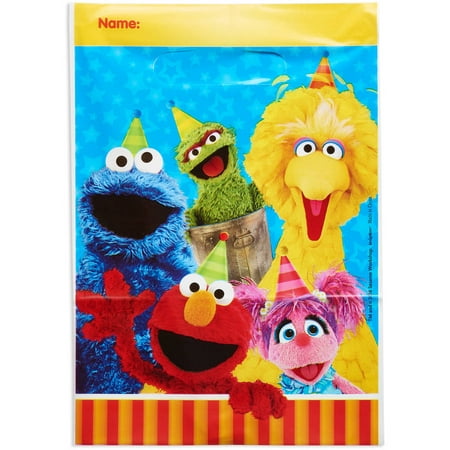 Sesame Street Party Favor Treat Bags, 6.5 x 9.25 in, 8ct