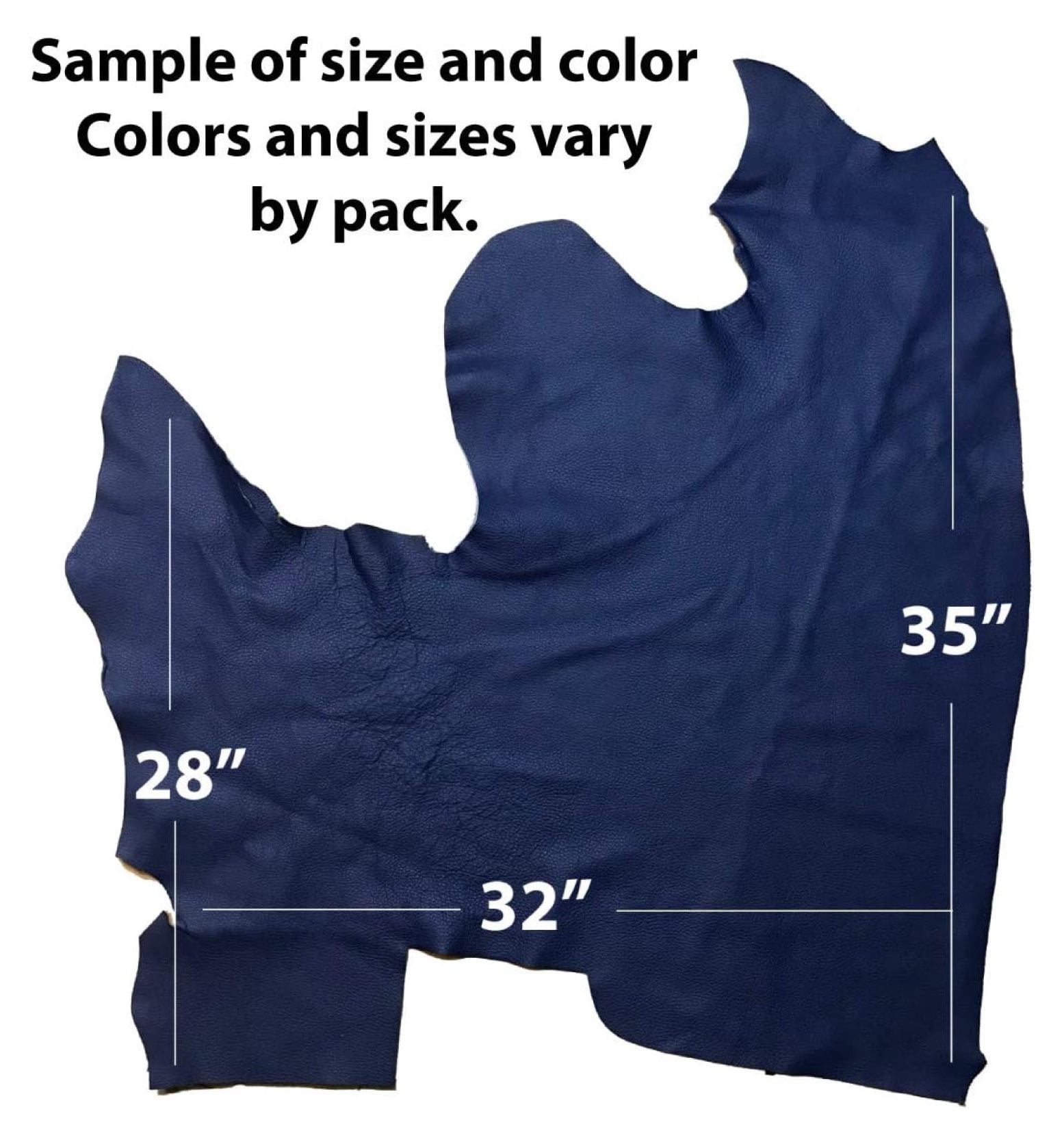 Large Leather Remnants - 2 lbs. (2-3 Pieces per Pack). Colors are Different in Each Pack