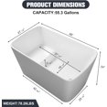 thumbnail image 5 of 49" Acrylic Freestanding Bathtub, Rectangle Janpanese Soaking Tub with Seat Desgin, Contemporary Soaking Tub with Chrome Overflow and Drain, cUPC Certified, Glossy White, 5 of 7