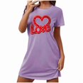 thumbnail image 4 of Sakmal Moo Moos for Women Nightgowns Love Lightweight Valentines Short Sleeve Sleepshirt Short Heart Print Ladies Nightgown XL, 4 of 4