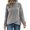 Gray, variant on Women's Winter Fleece Half‑Zip Stand Collar Quarter Zip Pullover Irregular Wrapped Hem Soft Warm Long‑Sleeve Top
