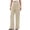 Beige, variant on Women's Cotton Linen Long Pants Summer Drawstring Elastic Waist Flowy Straight Pant Casual Loose Beach Pant with Pocket Beige L(L)