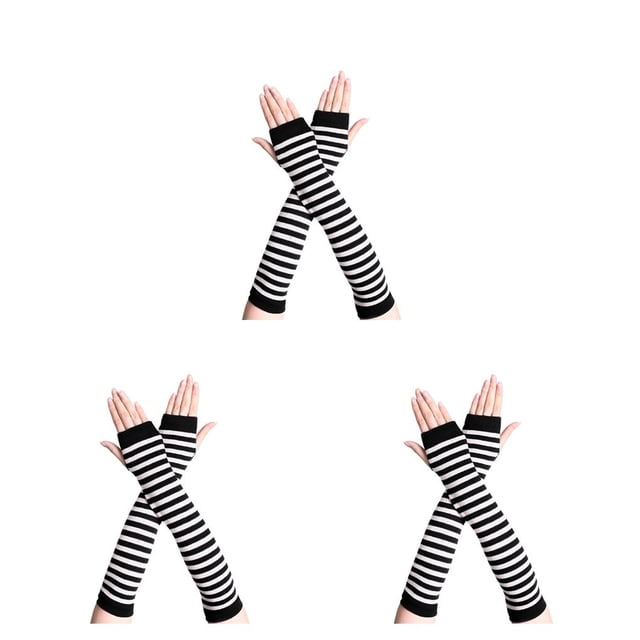 Naiovety 1 par de guantes sin dedos para niña, cubiertas de muñeca artesanales para tejer, cubierta de mano Type4 NO4