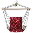 thumbnail image 2 of Backyard Expressions Hanging Hammock Chair - Red and White Geometric Pattern - Polyester/Cotton Fabric, 2 of 4