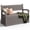Gray-wicker-style, variant on Nihsuao 80 Gallon Plastic Storage Bench Made of Durable Weatherproof Resin, Deck Box Lockable Storage Compartment for Outdoor Patios & Lawns, Black
