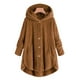 thumbnail image 3 of Puntoco Chaqueta de invierno para mujer, talla grande, con botones, de felpa, holgada, con capucha, abrigo de lana Puntoco Puntoco-7187, 3 of 5