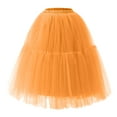 thumbnail image 2 of EINCcm Tulle Skirts for Women Knee Midi Tutu Skirts High Waist Elastic Flowy Skirt Mesh Layered Ballet Skirt, 2 of 3