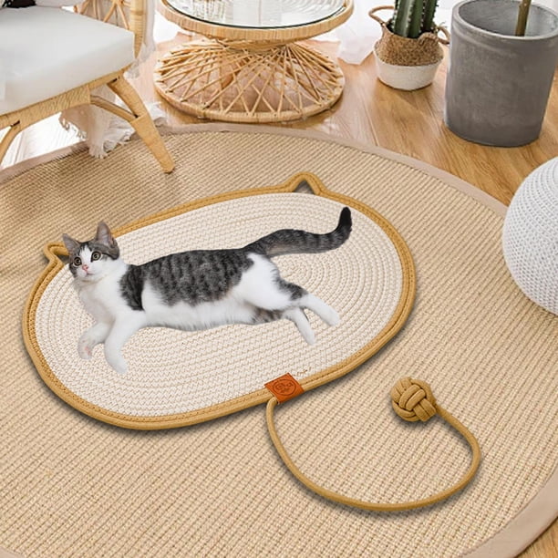 Alfombrilla rascadora para gatos, protección de muebles, suelo, pared, almohadilla rascadora para gatos de interior, escaleras, sofá y sala de estar Naranja S