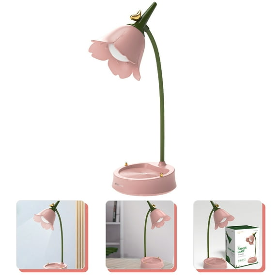Flower Table Lamp Bedside Lamps LED Reading Light,Vintage Flower Lamp Nightstand Lamp Table for Bedroom Living Room Office Dorm