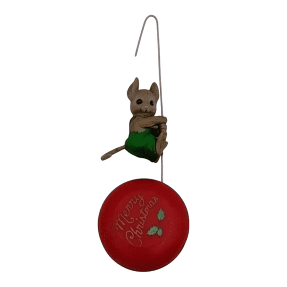 1990 Ho-Ho! Yo-Yo! (Mouse) Enesco Christmas Tree Ornament 565105