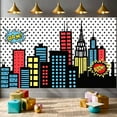 thumbnail image 5 of Hero Banner Colorful Design City Night Banner Party Backdrop for Birthday Party Baby Shower Photography Background, 5 of 9