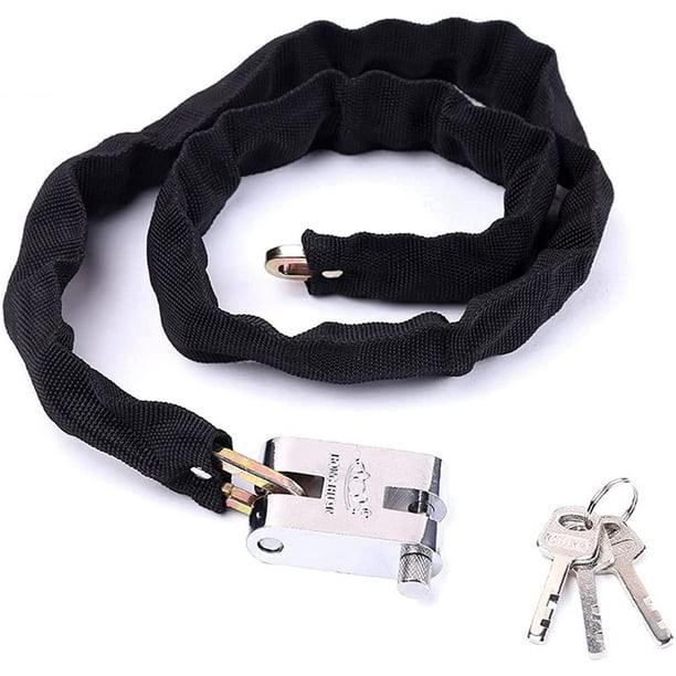 Candado de cadena para bicicleta, kit de candado de cadena de seguridad, candado de motocicleta resistente, candado de cadena, candado de 8 mm con 3 llaves, muy adecuado para motocicletas, motos, bic JAMW Sencillez