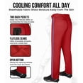 thumbnail image 3 of Exxact Sports Proline Full Length Baseball Pants Adult with Stripes, Relaxed Fit Open Bottom Men Baseball Pants (Red/Navy, White,A5XL), 3 of 7