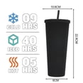 thumbnail image 2 of 710ml Plastic Tumbler with Lid and Straw, Reusable Iced Coffee Cups Smoothie Cup, 2 of 5