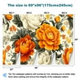thumbnail image 3 of Peel and Stick Wallpaper Vintage Large Floral Peony Retro Flower Peonies Rose Floral Orange Modern Art Wall Mural Decor Self Adhesive and Removable 69in x 98in, 3 of 8