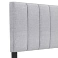 thumbnail image 4 of Canddidliike Queen&Full Stripe Tufted Fabric Modern Headboard in Gray Linen Fabric, 4 of 5