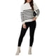 thumbnail image 2 of Suéteres de maternidad para mujeres, camisetas de manga larga, con abertura lateral, rayas, tejido acanalado, cuello simulado, pulóver para el embarazo, XL, blanco, 2 of 6