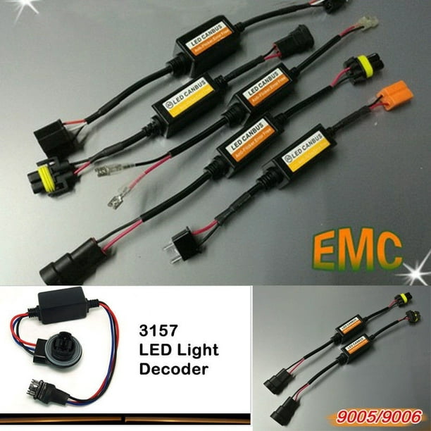 Car H1-H11 9005 LED Headlight Canbus Anti Flicker Resistor Canceller  Decoder 