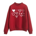 thumbnail image 1 of WEAIXIMIUNG Sweat à Demi-Zip pour Femmes, Sweat Court pour la Saint-Valentin, Haut à Pattes, Sweat à Manches Longues, Blouse Décontractée, Pull-Over, 1 of 3
