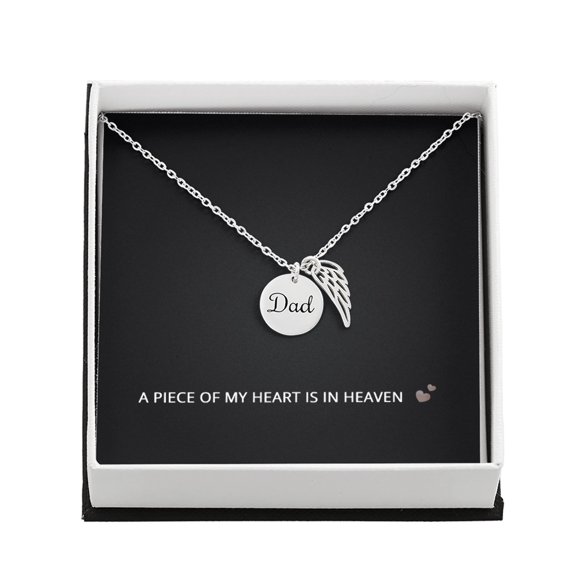Dad Memorial Necklace for Sister Loss of Father Jewelry A Piece Heart in Heaven Necklace Dad Bereavement Gift for Daughter