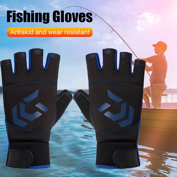 Guantes De Pesca Guantes de pesca universales de medio dedo Guantes de protección para pesca con caña al aire libre Talla única