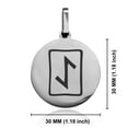 thumbnail image 2 of Stainless Steel Elder Futhark Eihwaz Rune Round Medallion Pendant Necklace, 2 of 3