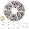 thumbnail image 1 of Split Rings Jump Ring 4-10mm Platinum Color 1 Box for Jewelry Making, 1 of 9