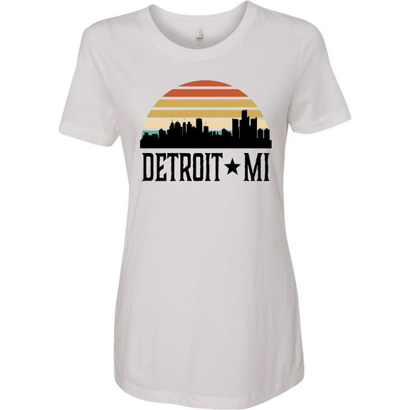 Inktastic Detroit Michigan Skyline Retro Women's T-Shirt