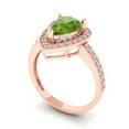 thumbnail image 2 of Halo Engagement Ring for Women - 2.36ct Natural Peridot in 14K Rose Gold Promise Ring, 2 of 6