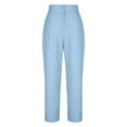 thumbnail image 5 of LLYwey Quick Dry Hiking Pants Women Fashion Women's High Waist Waist Zipper Straight Leg Solid Color Casual Pants Boho Pants Female 2024 Long Pant Style H2612 Sky Blue M, 5 of 6