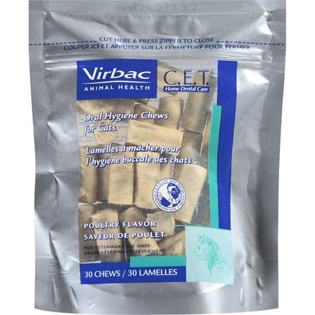 C.E.T. Oral Hygiene Poultry Flavor Cat Chews, 30ct