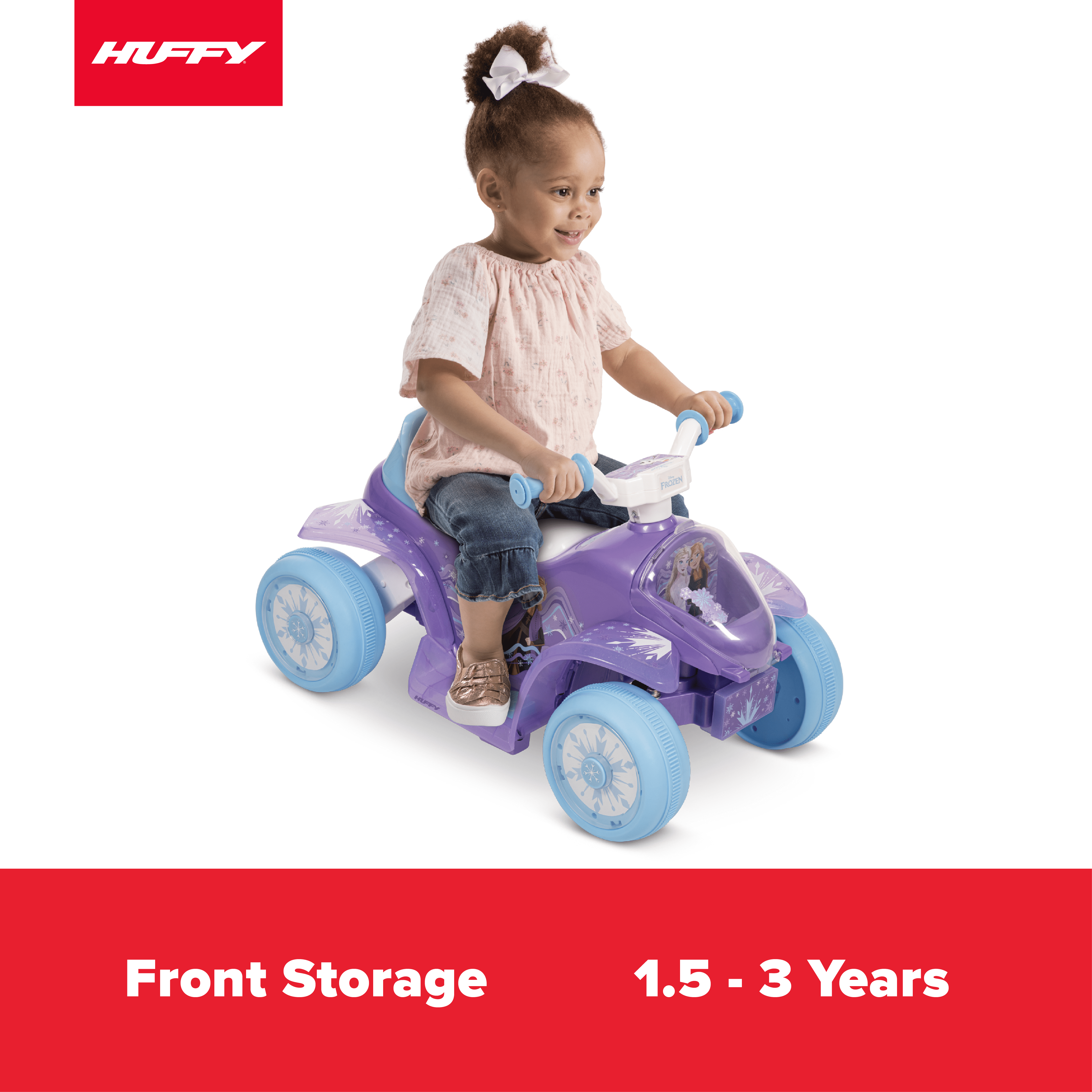 Open Box Huffy Disney 6V Frozen Electric Ride-On Quad for Ages 1.5-3 in Purple