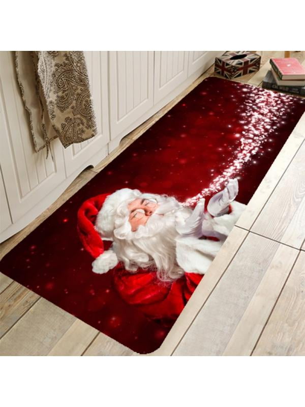 Christmas Floor Mat Santa Reindeer Anti-slip Doormat Rug Bathroom Carpet 60*40cm 
