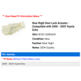 thumbnail image 2 of Rear Right Door Lock Actuator - Compatible with 2000 - 2005 Toyota Echo 2001 2002 2003 2004, 2 of 3