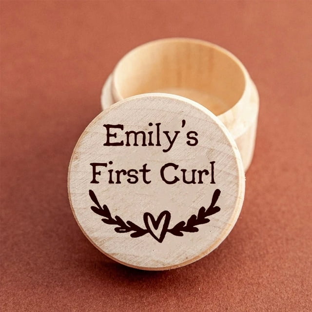 1PCS Free Personalized Tooth Fairy Wooden Box Round Tooth Fairy Holder Birthday Gift for Girls Boys Name Milk Tooth And Curl Box