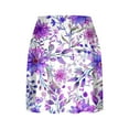 thumbnail image 6 of LEBONYARD Clearance Womens Clothing,Women's Seam-Free Yoga Skort,Women's Summer Flower Print Pleated Tennis Skirts Stretchy Yoga Fake Two Piece Shorts Skirt Purple XXL, 6 of 7