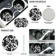 thumbnail image 5 of Renewold Black Grey Cow Print Car Accessories Full Set, Universal Car Seat Covers Steering Wheel Cover Seat Belt Pad Cup Holder Key Chains 11 PCS Car Accessories Fit for Most Vehicles, 5 of 7