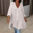 thumbnail image 1 of mfyjkho Vestidos para mujer, Vestido camisero holgado con abertura en color liso y temperamento elegante para mujer Vestidos maxi para mujer s, 1 of 7