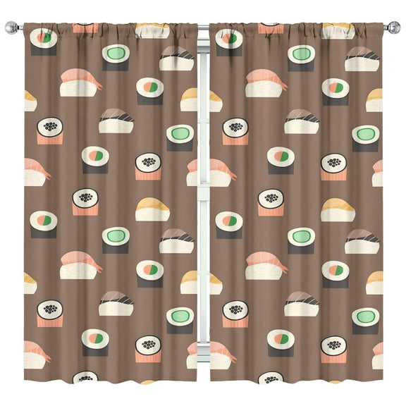 Sushi (50) Curtains-blackout Curtains Bedroom Decor Living Room Darkening Grommet Window Drapes 2 Panels Set 42"x 84"