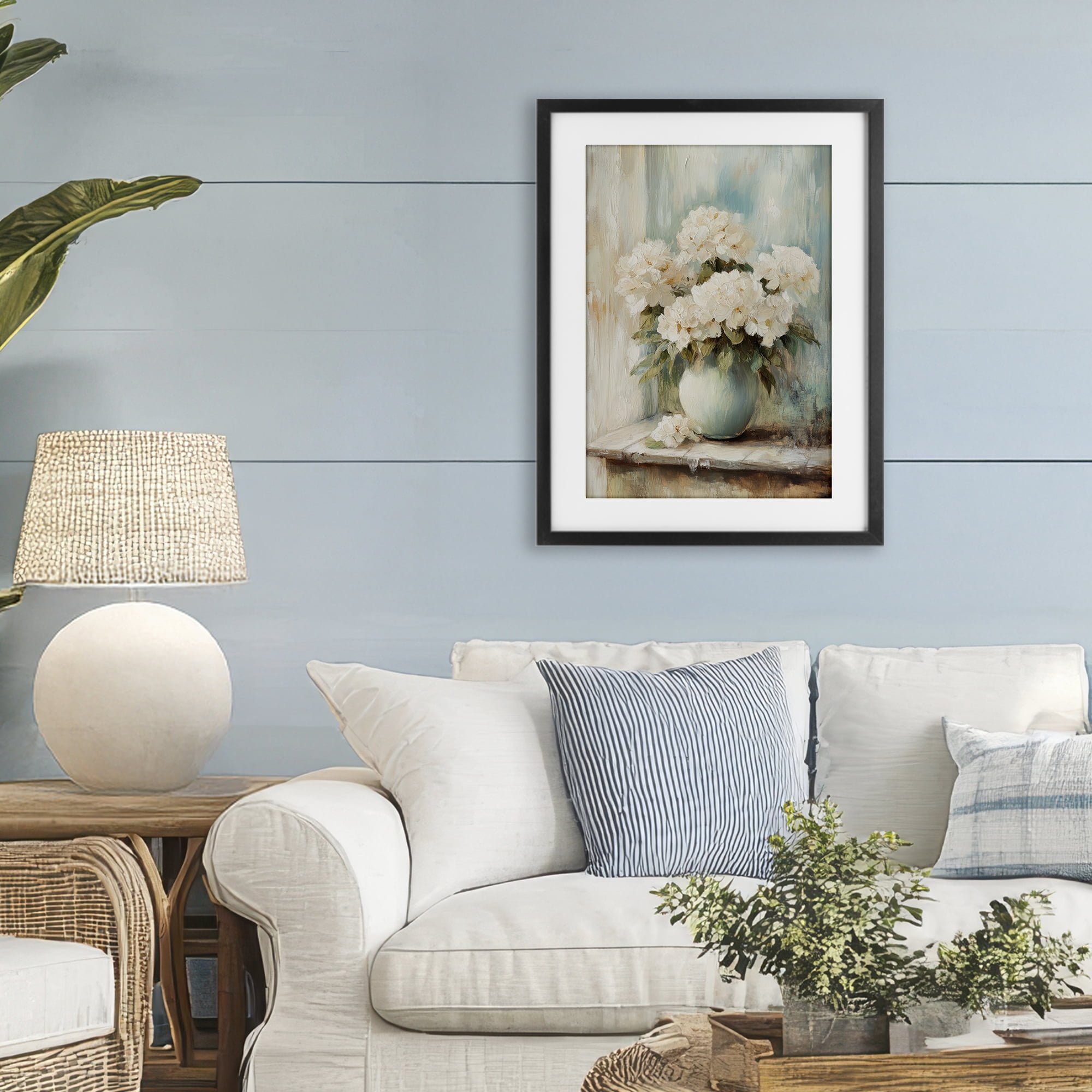 Stupell Industries Mantle Arrangement of Soft Blossoms Black Framed Print Under Glass, design by Petal Prints Design