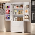 thumbnail image 2 of Pantry Cabinet, Asofer 71" Pantry Storage Cabinet with 2 Doors , 11 Shelves & 2 Drawers for Kitchen Dining Room, White, 2 of 9