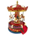 thumbnail image 4 of Holiday Battery Operated Lighted Musical Christmas Carousel Figurine 8.5 Inch, 4 of 7