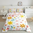thumbnail image 4 of jejeloiu Lovely Plant Flower Queen Comforter Set,Rustic Farmhouse Cabin Bedding Sets,Cartoon Floral Bedding Comforter Set,Lightweight Room Decor,3pcs, 4 of 8