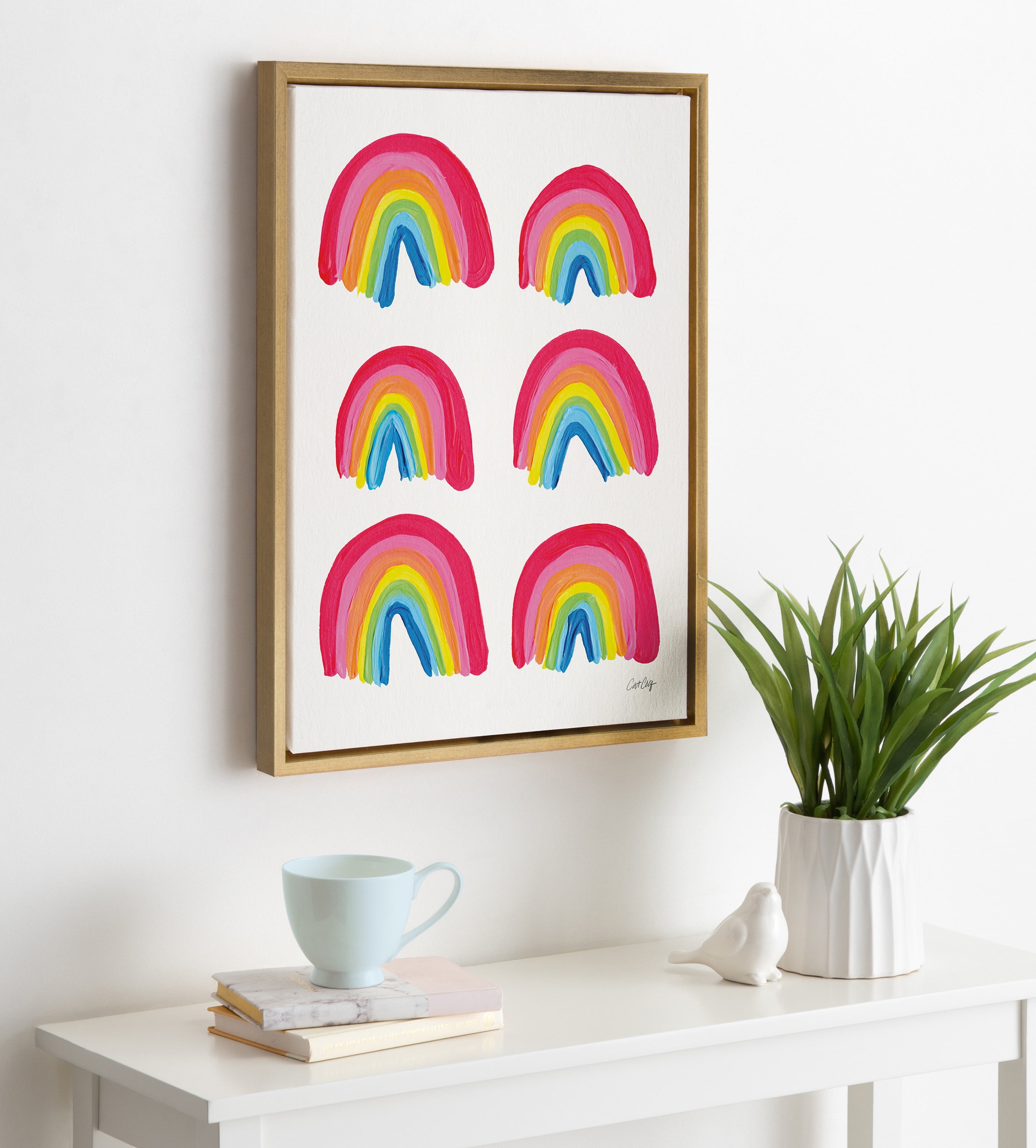 Kate and Laurel Words Framed Canvas Art Print, 18" x 24"