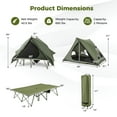 thumbnail image 3 of Gymax 2 in 1 Camping Cot Combo Travel Cot Tent w/Pop-up Tent Shelter Bag & Rainfly, 3 of 10