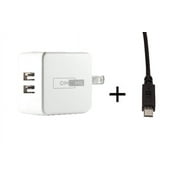 Omnihil 2-Port USB Charger for JLab Audio JBuds PRO Bluetooth Wireless Earbuds with USB Cable