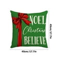 thumbnail image 3 of Nmdmisc Christmas Believe Noel Decorative Throw Pillow Covers 18x18,Xmas Ornament Jingle Bell Red Patio Outdoor Pillowcase,Joy Peace Love Snowflake Winter Holiday Cushion Case Home Decor, 3 of 6