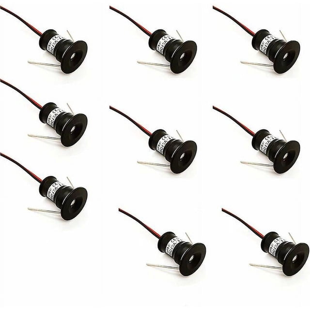 Black 9pcs 12V 1W Mini LED Spotlight Recessed Spotlights for Kitchen Stairs Closet Corridor DIY Lighting Warm White Cold White Showcase Small Ceiling